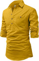 Mens Stitched Button Detail Kurta MSKO105 - Yellow