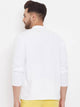 Mens Stitched Button Detail Kurta MSKO86 - White