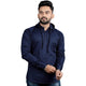 Mens Stitched Hooded Detail Kurta MSKO104 - Navy Blue