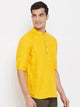 Mens Stitched Pocket Detail Kurta MSKO85 - Yellow