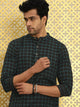 Mens Stitched Print Detail Kurta MSKO84