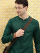 Mens Stitched Stitch Detail Kurta MSKO82 - Green