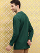 Mens Stitched Stitch Detail Kurta MSKO82 - Green