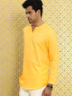 Mens V Neck Detail Kurta MSKO67 - Yellow